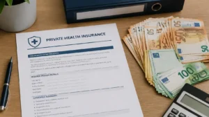 CUE con seguro privado y medios económicos documentos y errores