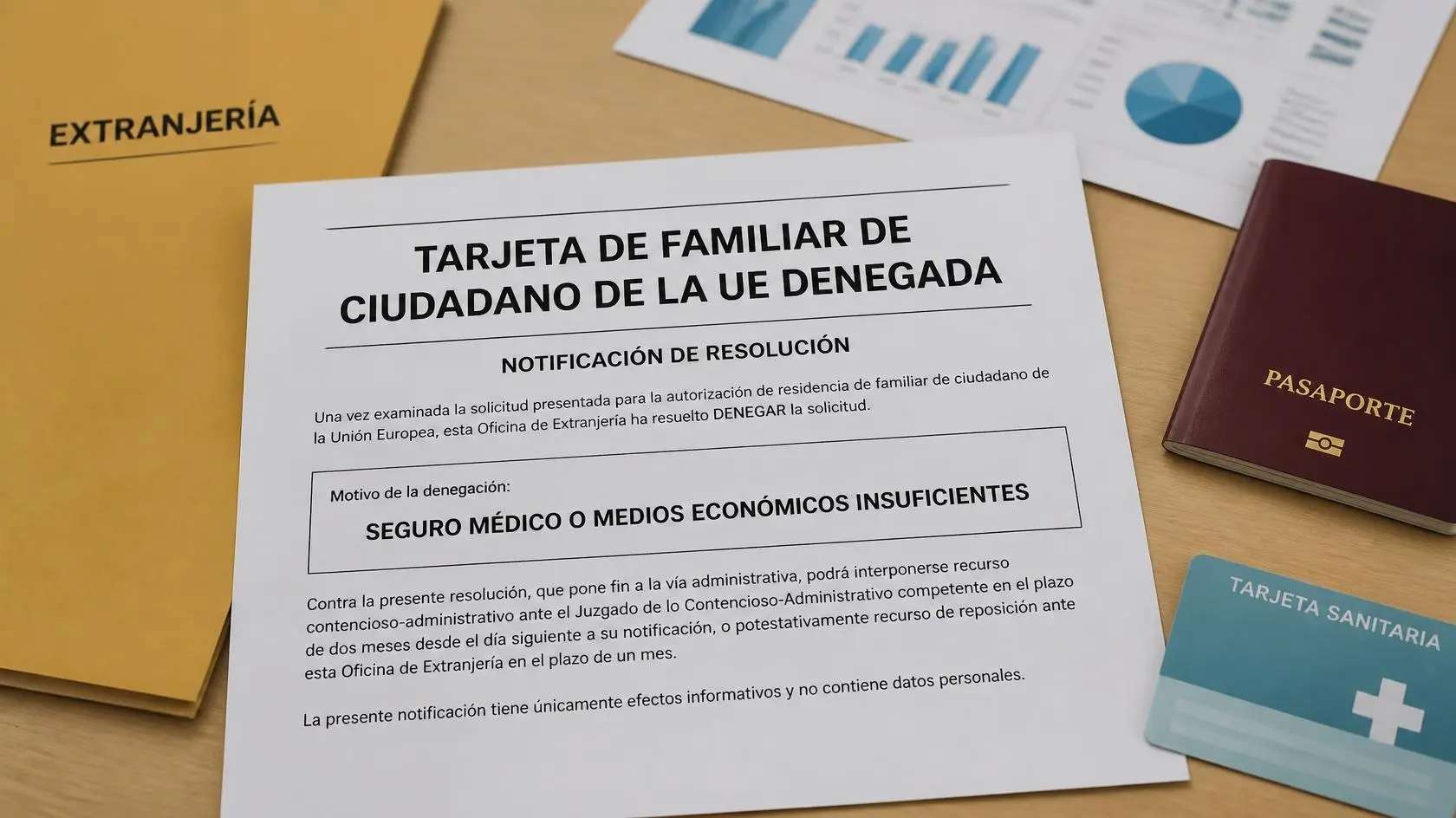Tarjeta de familiar de ciudadano de la UE denegada por seguro o medios económicos